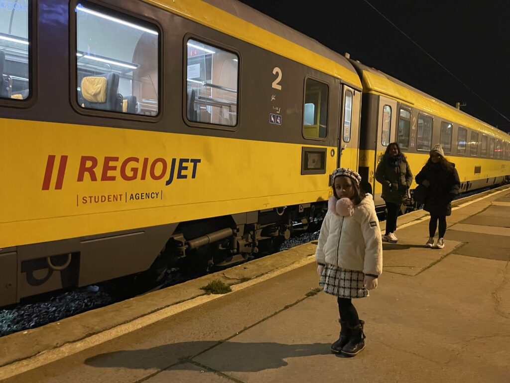 Winter train travel across Central Europe
