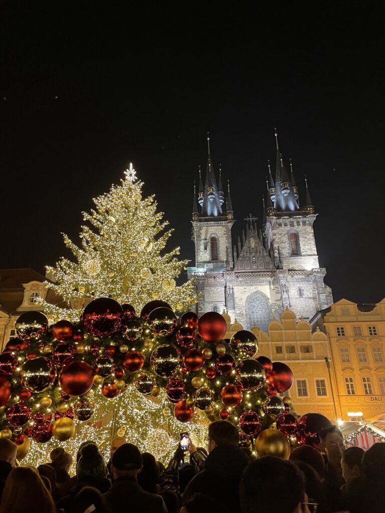 Prague trip in winter Old Town Square Christmas Market